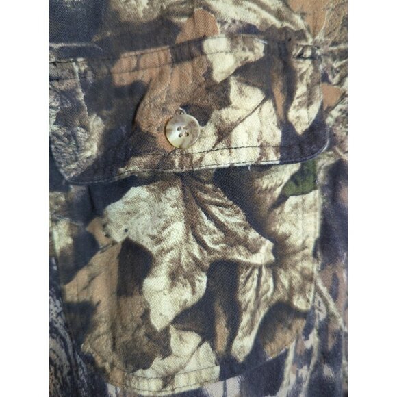 VTG Duxback Camo Jacket Mens L Streetwear Buttons Pockets Hood Hunting Gorpcore - Picture 6 of 11